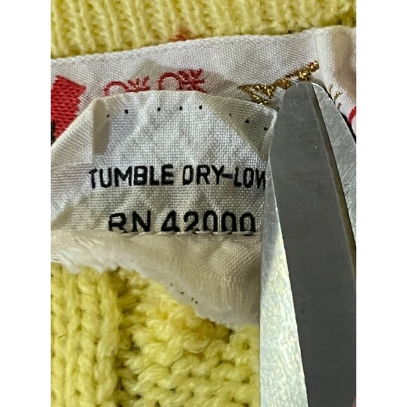 Vintage Mimi Sweater Little Boys 3 Yellow Blue White Cable Knit V-Neck Used - Picture 11 of 11